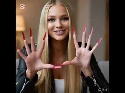AI girl Elsa files her nails and then tests how sharp her nails are on various objects