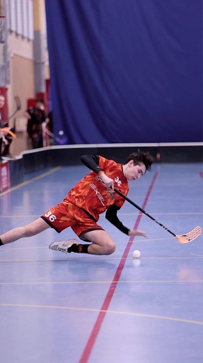 Funny Floorball Player Slip Fail