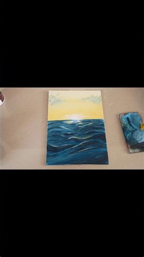 You Won't Believe How EASY Ocean Painting Can Be #asmr #art #acrylicscenery