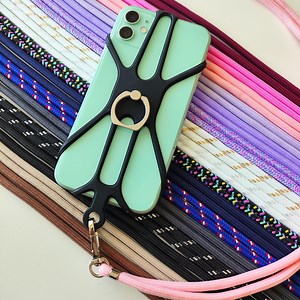 Universal Mobile Phone Holder Silicon Common Phone Case With Finger Ring Colourful Strap Neck Lanyard Sling Necklace Cord Cell Phone Stand - Etsy