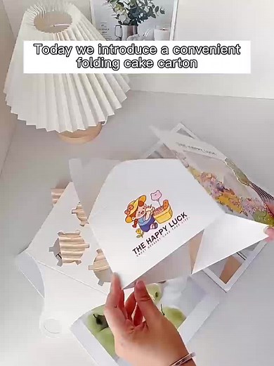 Today i will teach us how to use a folding cake box #cakebox #paperbox #customfoodpackaging#cakepaperbox