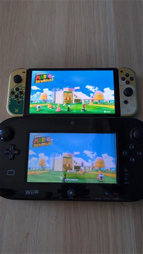 Super Mario 3D World- Nintendo Switch OLED vs WiiU Speed Comparison