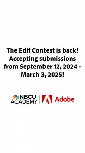 “The Edit” is back! Teachers, NBCU Academy and Adobe's digital storytelling challenge has returned to give middle and high school classes the chance to create 90-second news reports on topics that matter! Entries are due March 3, 2025. Learn more and sign up: https://nbcuacademy.com/the-edit #AdobeForEdu #AdobeExpress #MadeWithAdobeExpress | NBCU Academy | Facebook