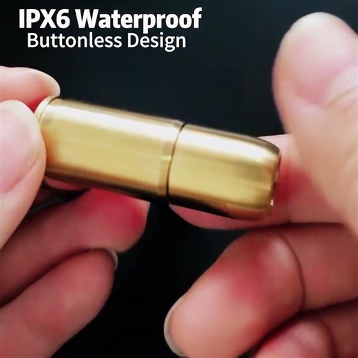 PoleShine Keychain Flashlight - 130 Lumens|3 Modes| Rechargeable|Brass |Waterproof