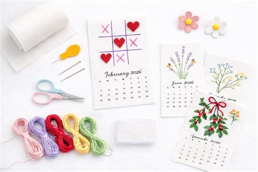 DIY Embroidery Calendar Kit, Beginner Craft, March 2026- February 2027 - Etsy