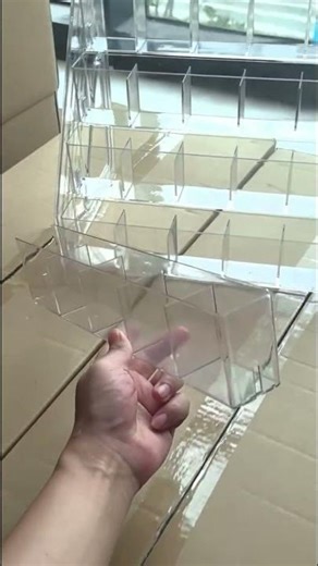📌Double Buff For Display & Sorting! Acrylic Step Multi-Grid Stand Makes Items Clear At A Glance