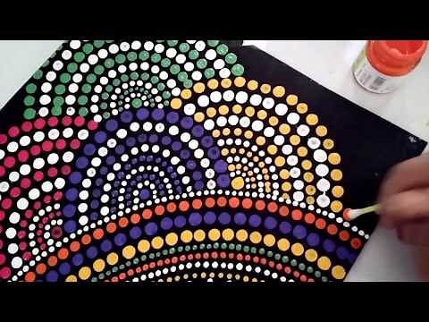 mandala dot art painting, simple and easy DIY