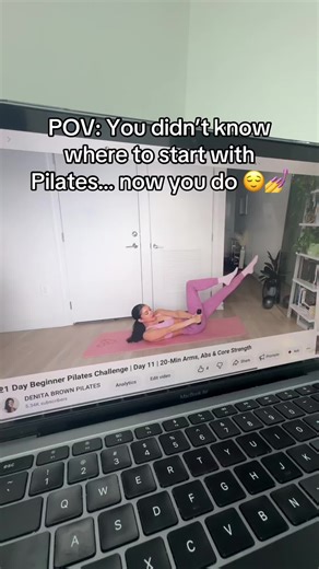 Be honest… did you ever think Pilates was “too hard” for you? 👀 #pilatesathomeworkout#pilatesathomeey #wellnesstiktok#movementforbeginners #beginnerpilates