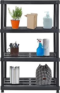 Juggernaut Storage Utility Shelving Unit, Ventilated Design Standalone Storage for Warehouse, Laundry Room, Garage, Pantry, 36" W x 18" D x 72" H, Black