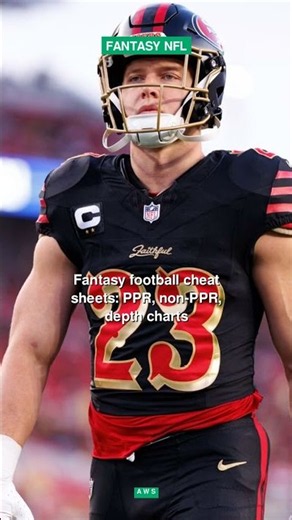 Fantasy football cheat sheets: PPR, non-PPR, depth charts #shorts