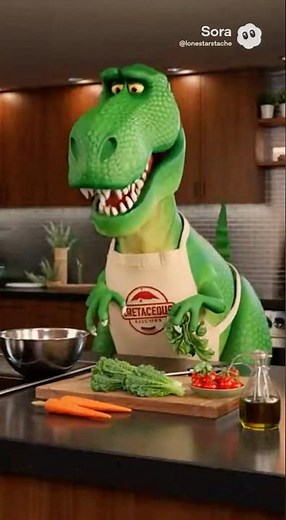 What If a T-Rex Hosted a Cooking Show for Herbivores? 🥗 Tiny Arms, Big Kitchen Chaos! #shorts
