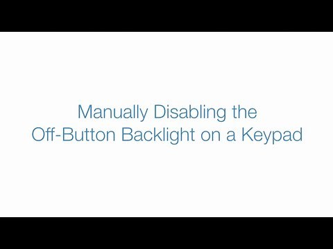 Manually Disabling the Off-Button Backlight on an INSTEON Keypad