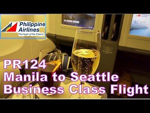 PR124 Manila (MNL) to Seattle (SEA) Philippine Airlines Business Class Flight Trip vLog