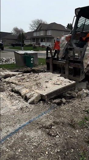 Lifting Concrete Slabs | Bobcat Skid-Steer Loader with Pallet Forks