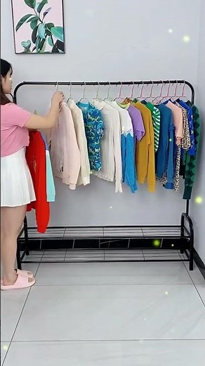 Multipurpose Double Rod Hanger Cloth Rack with Extra Storage Shelf for Hanging Clothes Shoes