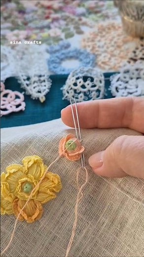 Trick for Large Petals Embroidery Two Needles Cast-on Stitch