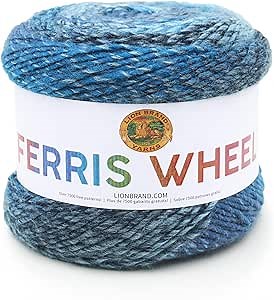 Lion Brand Yarn, Muticolor Ferris Wheel Yarn for Knitting, Crocheting, and Crafts, Full Moon, 1 Pack