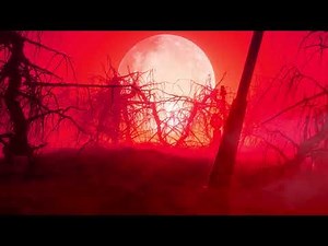 Blood Moon Swamp Graveyard Halloween 4K Animated Motion Background Wallpaper Screensaver