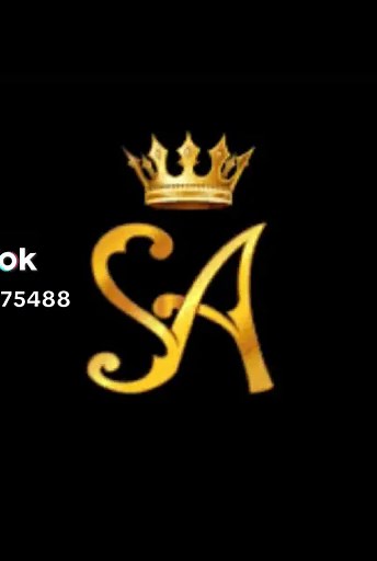 Stylized Golden Logo with Crown Design