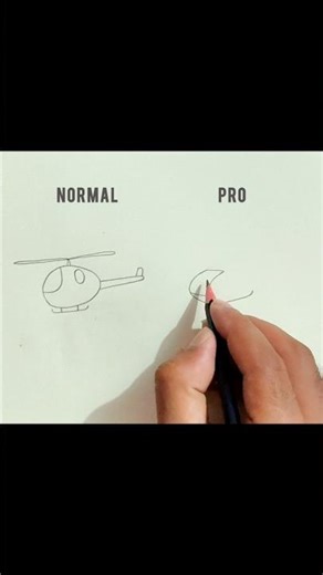 Normal vs PRO Helicopter Drawing! 🚁 #shorts
