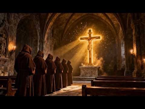 Catholic Night Prayer | Rainy Monastery Ambience & Gregorian Chant for Sleep (24/7 Live)