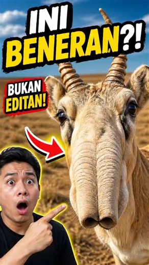 Hidung Hewan Ini Aneh Banget… Tapi Ini Bukan Editan Saiga antelope #saigaantelope #faktaunik #shorts