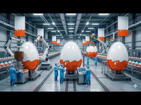 Inside the GIANT Kinder Joy Factory! 3-Feet Tall 50KG Eggs