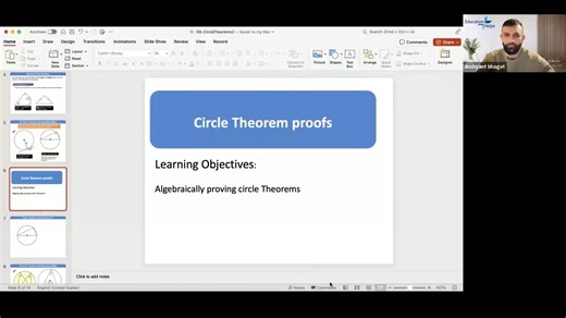 1) Algebraically proving circle theorems