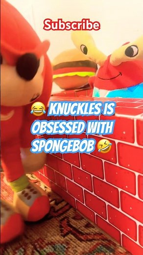 Knuckles is obsessed with SpongeBob #sonic #spongebob #fugglers #funny