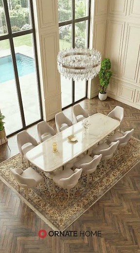 Paris Dining Set with Table, Chairs & Armchairs | Elegant Luxury Dining Furniture
