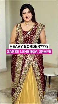 Heavy border Lehenga saree drape for karwachauth! #lehenga #saree #shorts