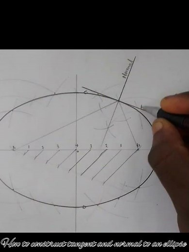 how to construct tangent and normal to an ellipse #technicaldrawing