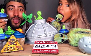 [HunniBee] 51区 可食用外星人，外星人不明飞行物宇宙飞船，行星，51区警告标志 安眠向助眠吃播 DIY自制可食用物品系列 MUKBANG