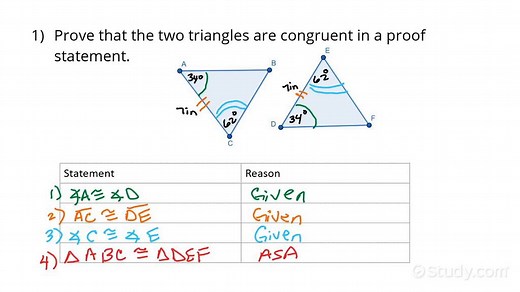 How to Use the ASA Congruence Theorem | Geometry | Study.com