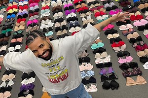 Drake shows off extensive bra collection from fans