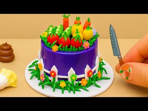 Mini Cake Recipe🌈Adorable Tiny Garden Cake Decorating Tutorial