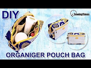 DIY Organizer Pouch Bag | travel makeup pouch sewing | cosmetic toiletry bag tutorial [sewingtimes]
