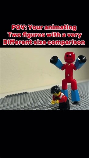 The size comparison😭 #lego #stikbot #stopmotion