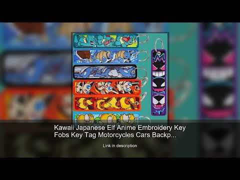 Kawaii Japanese Elf Anime Embroidery Key Fobs Key Tag Motorcycles Cars Backpack Chaveiro Keycha