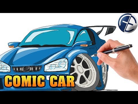 Comic Auto zeichnen [Drawing - Wacom Cintiq 13HD-Speed Painting]