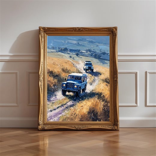 Vintage Countryside Scene Print – Land Rover Inspired Poster - British Countryside Wall Art - Etsy