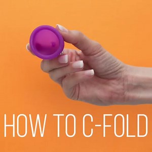 How to C-Fold a menstrual cup. The C-Fold, also called the U-Fold, is the simplest and fastest way to fold your menstrual cup. It’s good for those who already have a grasp on inserting their cups and just want to get it over with, potentially one-handed. The drawback of the C-Fold is that it can come open at the rim while inserting if you aren’t careful, which is why we recommend the punchdown fold for those brand new to cups. You can find our full how-to folding guide on YouTube or on our websi