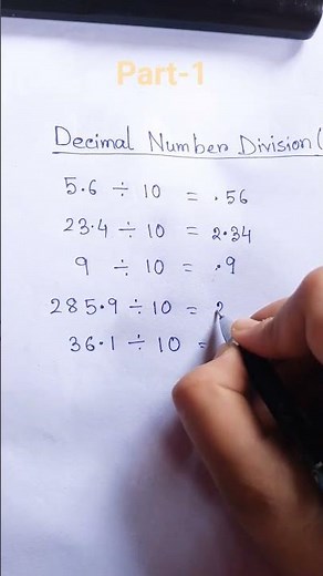 Decimal Number division part-1#shorts video#maths