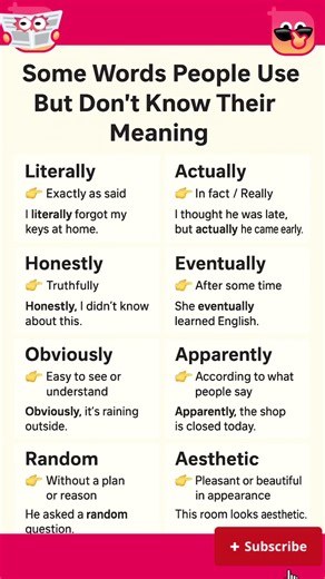 Boost Your Vocabulary: Real Meanings of Common Words #ImproveYourEnglish#EnglishVocabulary #shorts