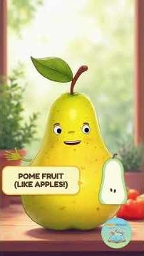 Paula the Pear | 1-Minute Fruit Cartoon for Kids | Sweet and Shaped Like a Bell! 🍐