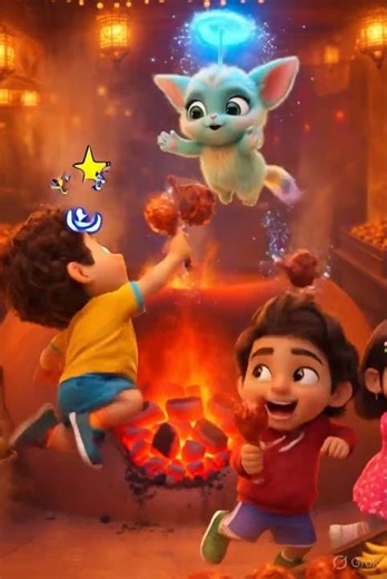 Chicken Banana Dance 🍗🍌 | Iftaar Bazaar Viral Short #cartoon #3danimation #ramadan #youtubekids