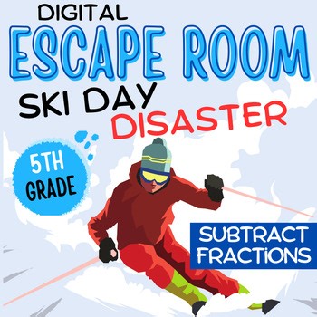 Winter Subtracting Fractions Holiday Challenge Escape Room Subtraction Game 5th