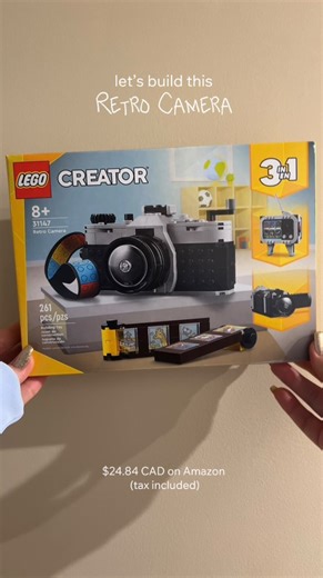 Dollaramagoodies on Instagram: "Okay I know this is NOT Dollarama content but I had to share. I built this LEGO Creator Retro Camera it’s a 3-in-1 retro set, so you can rebuild it into a retro video camera or a retro TV for $24.84 CAD on Amazon (tax included) this was my first LEGO build and let me tell you this had me stressing 😂 what do we think… would you buy this? . . . #lego #legos #amazon #fyp #explore"