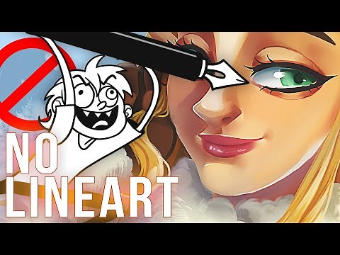 NO LINEART CHALLLENGE 😭 Lineless Art Process Explained