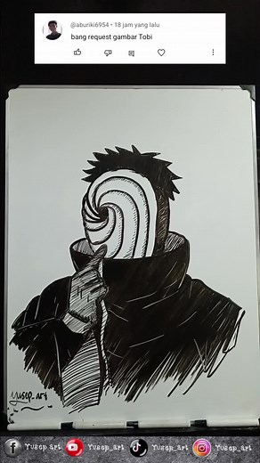 Cara Menggambar Tobi (Obito): Belajar Tutorial Menggambar Anime Naruto